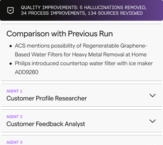 Structured Report with Summary of Updates