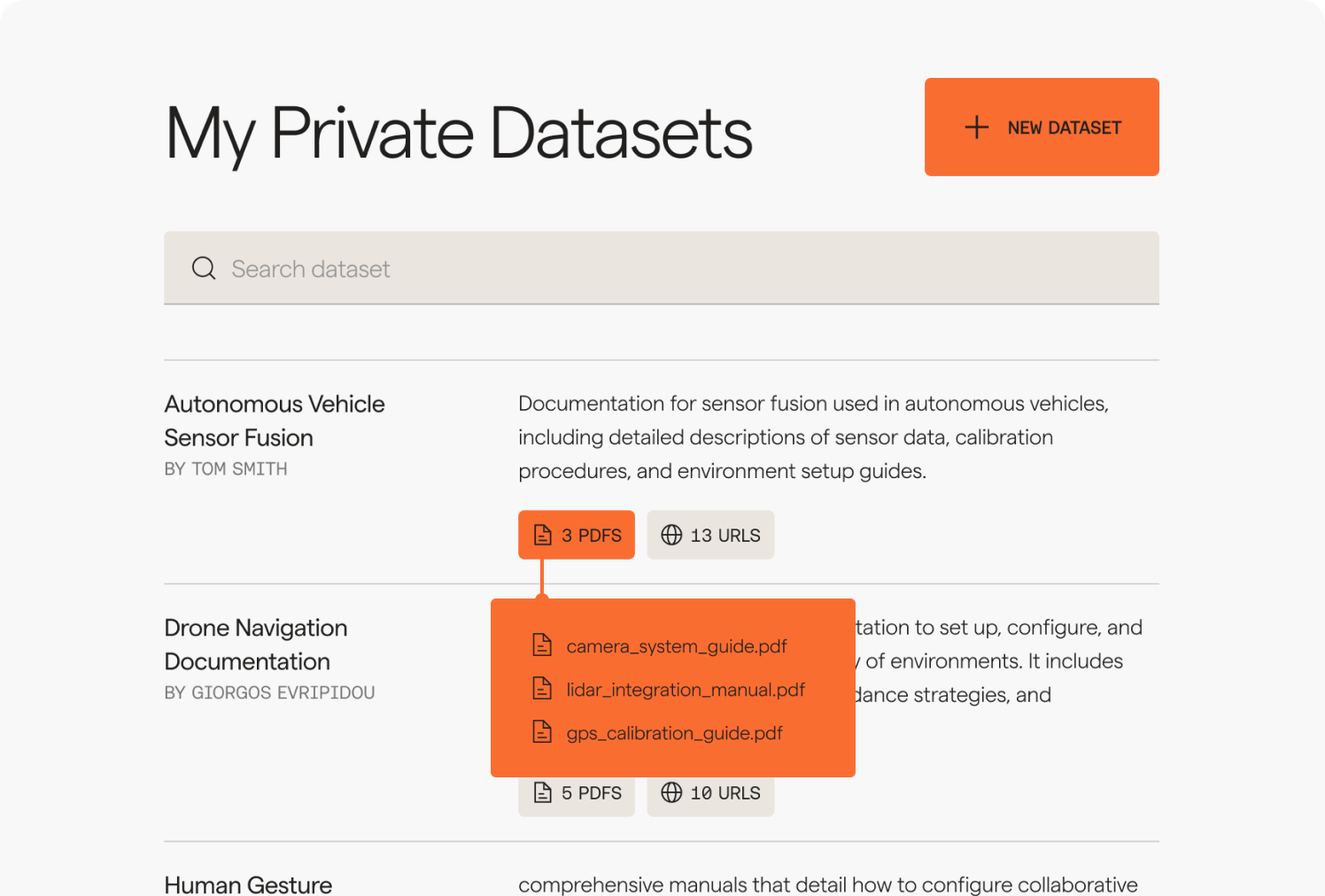 private datasets